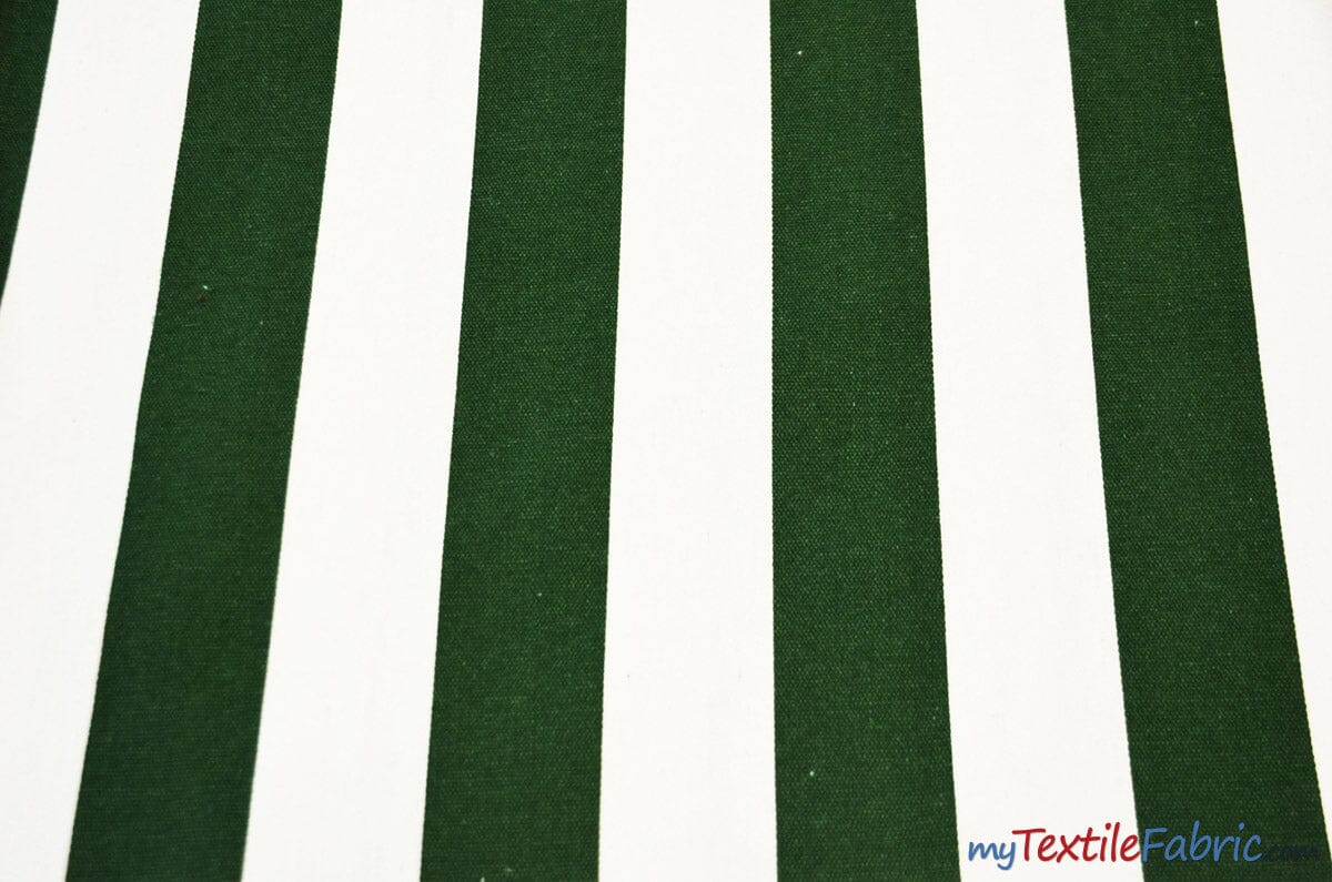 10 Oz 100% Cotton Canvas 2" Stripe | Outdoor Fabric | 60" Wide | Multiple Colors | Fabric mytextilefabric Yards Hunter 