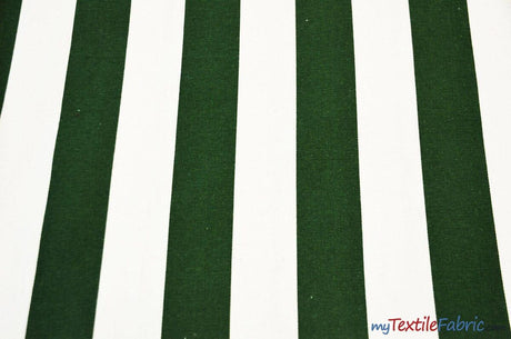 10 Oz 100% Cotton Canvas 2" Stripe | Outdoor Fabric | 60" Wide | Multiple Colors | Fabric mytextilefabric Yards Hunter 