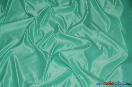 Stretch Matte Satin Peau de Soie Fabric | 60" Wide | Stretch Duchess Satin | Stretch Dull Lamour Satin for Bridal, Wedding, Costumes, Bridesmaid Dress Fabric mytextilefabric Yards Ice Mint 