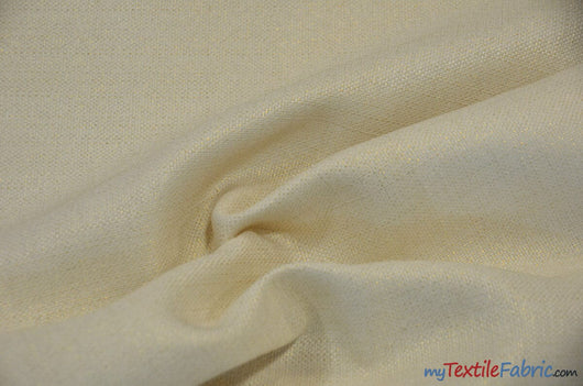 Metallic Foil Rustic Linen Fabric | Imitation Linen Fabric | Faux Linen Fabric | 58