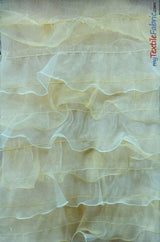 Organza Ruffled Mesh Fabric | Layered Ruffle Mesh Fabric | 57" Wide | Multiple Colors | Fabric mytextilefabric Yards Ivory Taupe 