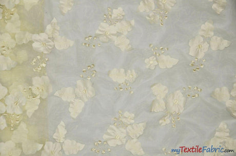 Applique Organza Yards / Champagne Fabric