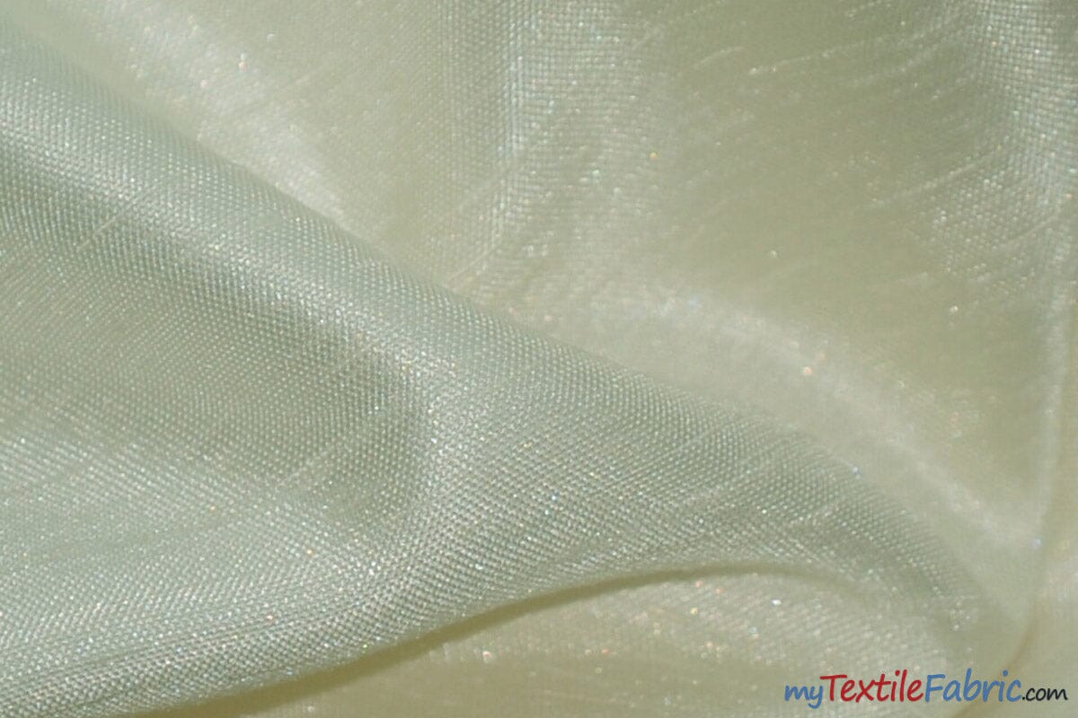 Shantung Satin Fabric | Satin Dupioni Silk Fabric | 60" Wide | Multiple Colors | Continuous Yards | Fabric mytextilefabric Yards Ivory 