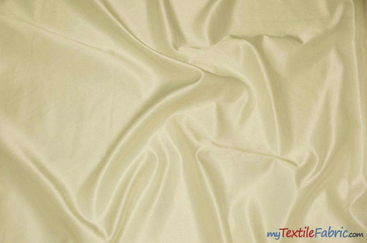 L'Amour Satin Fabric | Polyester Matte Satin | Peau De Soie | 60" Wide | Continuous Yards | Wedding Dress, Tablecloth, Multiple Colors | Fabric mytextilefabric Yards Ivory 