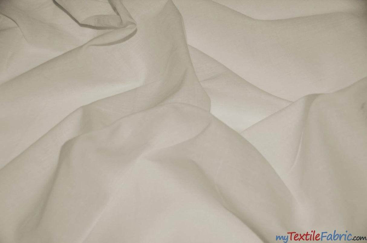 100% Cotton Lawn Fabric | Lightweight Cotton Fabric | 60" Wide | Multiple Colors | Fabric mytextilefabric Yards Ivory 