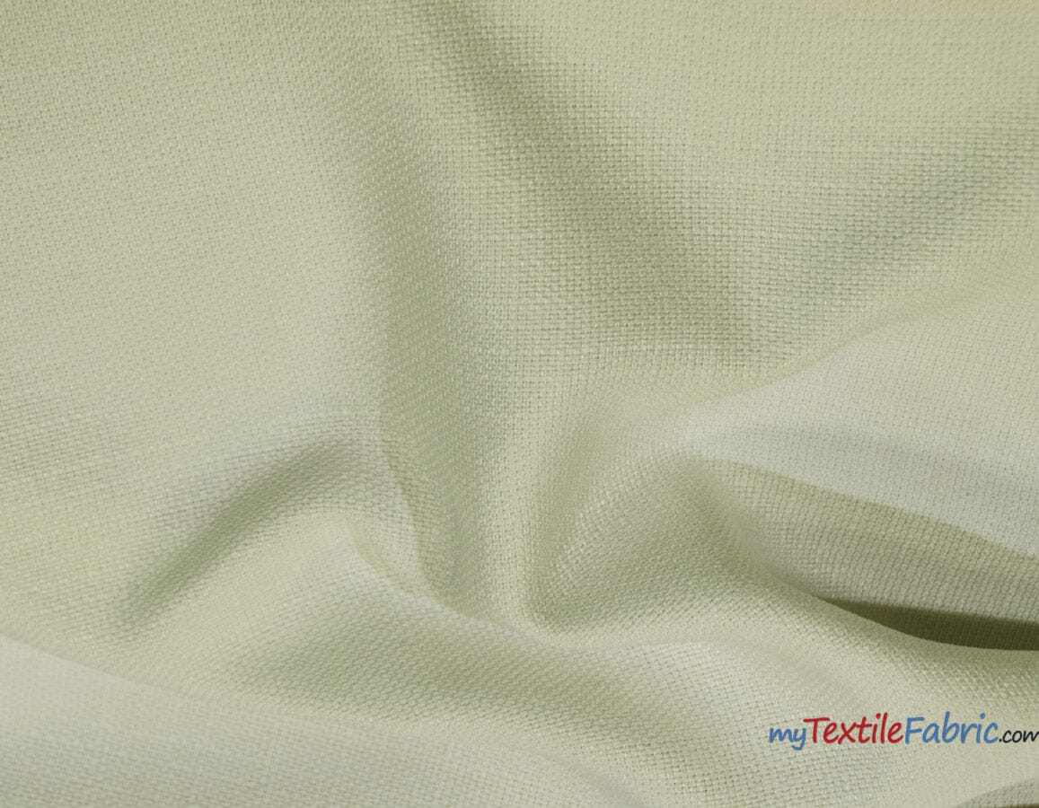 Rustic Linen Fabric | Imitation Linen Fabric | Faux Linen Fabric | 58" Wide | 5 Colors | Fabric mytextilefabric Yards Ivory 