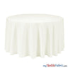 90" Round Polyester Seamless Tablecloth | Sold by Piece or Wholesale Box | Fabric mytextilefabric By Piece Ivory 