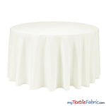 Load image into Gallery viewer, 90&quot; Round Polyester Seamless Tablecloth | Sold by Piece or Wholesale Box | Fabric mytextilefabric By Piece Ivory 
