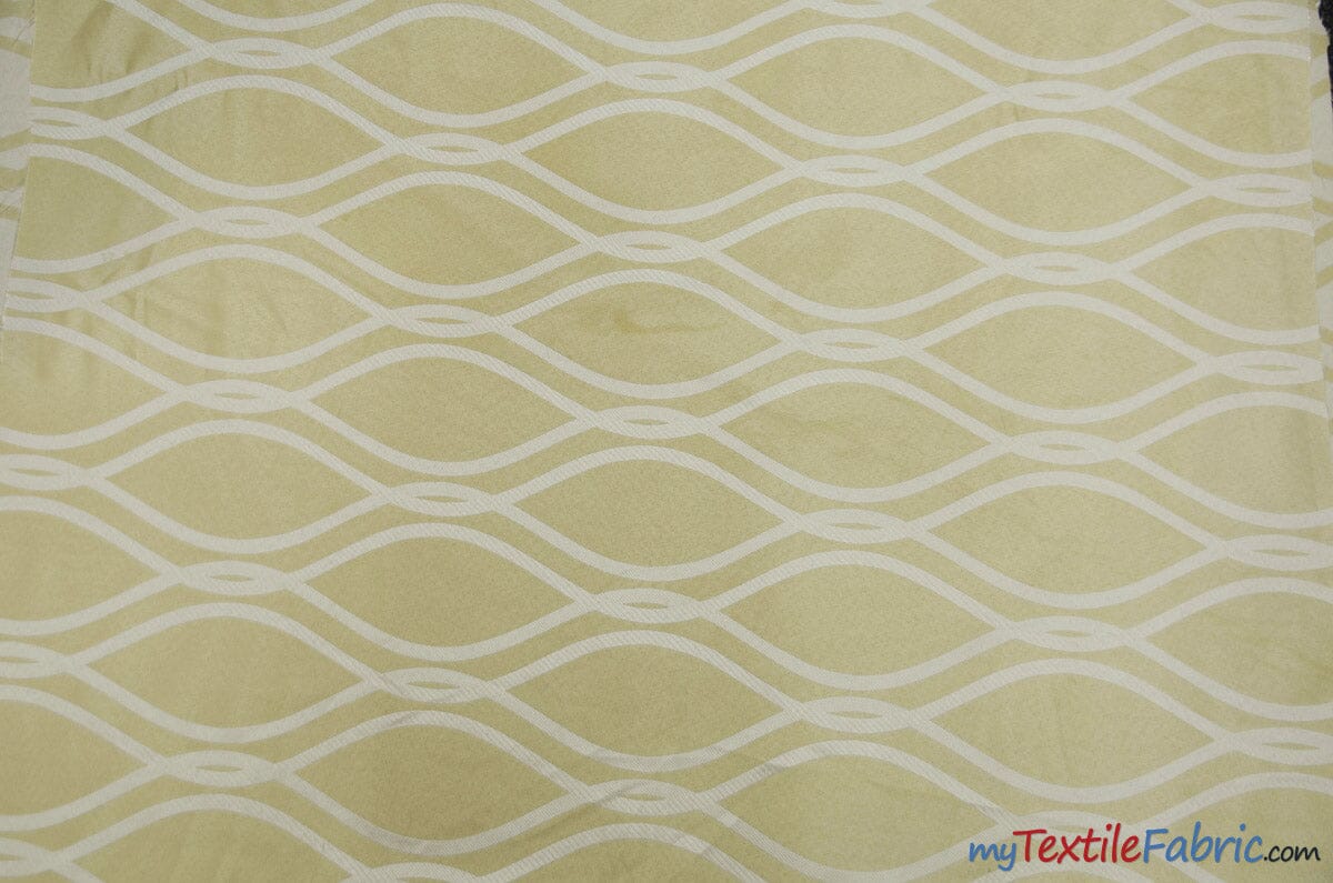 Reversible Elliptical Brocade | Elliptical Jacquard | 60" Wide | Drapery, Curtains, Tablecloth, Costume | Multiple Colors | Fabric mytextilefabric Yards Ivory 