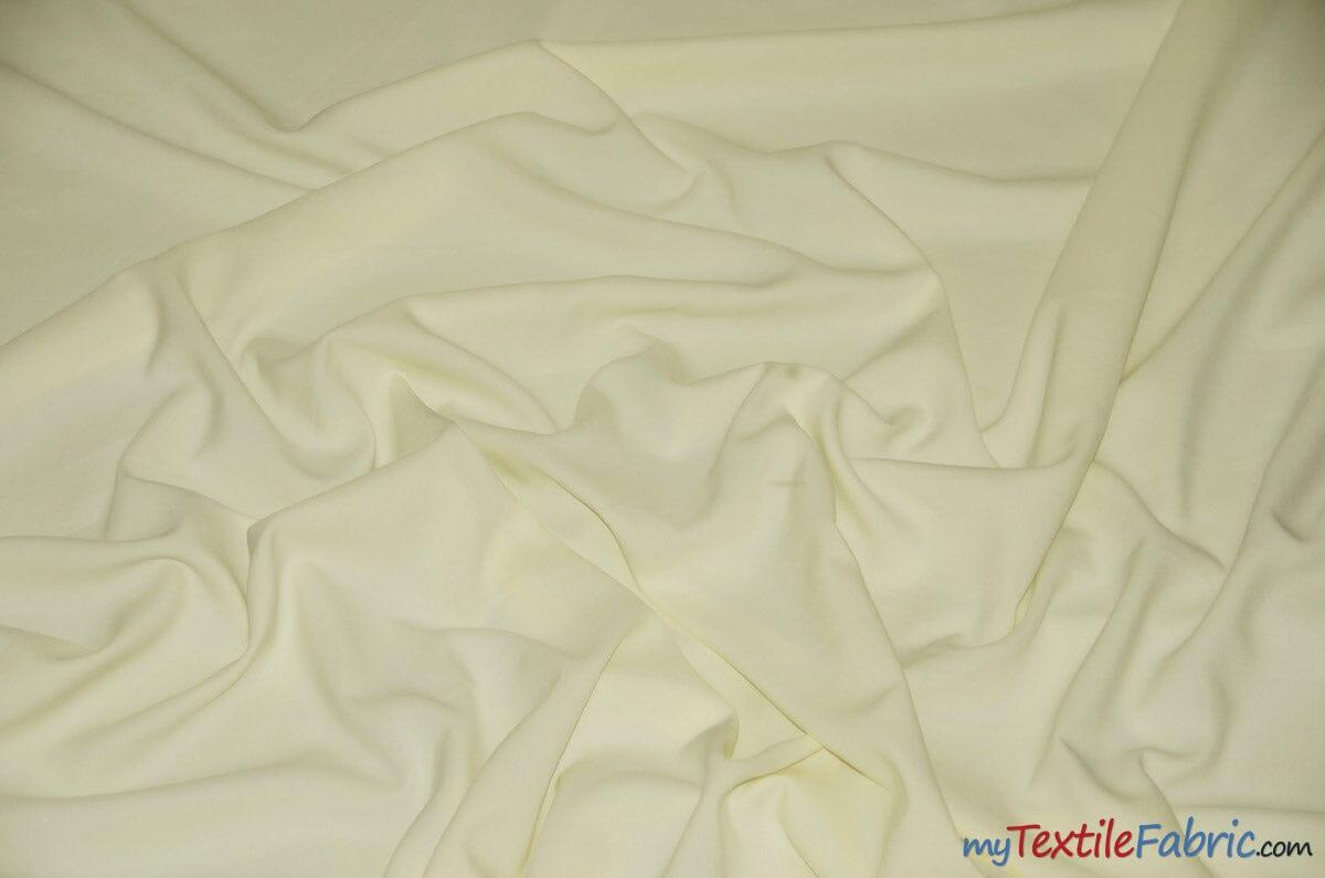 Extra Wide Polyester Fabric | 120" Wide Polyester Fabric | 120" Polypoplin for Tablecloths, Drapery, and Curtains | Fabric mytextilefabric Yards Ivory 