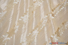Load image into Gallery viewer, Forest Taffeta Embroidery | Hanging Leaf Taffeta | 54&quot; Wide | Multiple Colors | Fabric mytextilefabric Yards Ivory 