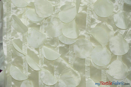 Petal Taffeta Fabric | Hanging Round Petal Taffeta | 57" Wide | Multiple Colors Fabric mytextilefabric Yards Ivory 