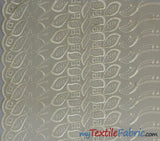 Polyester Cotton Eyelet Embroidery | One Side Scallop | 45" Wide | Multiple Colors | Fabric mytextilefabric Yards Ivory 