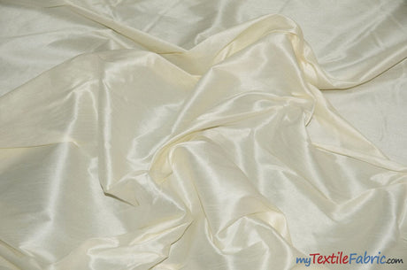 Polyester Silk Fabric | Faux Silk | Polyester Dupioni Fabric | Wholesale Bolt | 54" Wide | Multiple Colors | Fabric mytextilefabric Bolts Ivory 