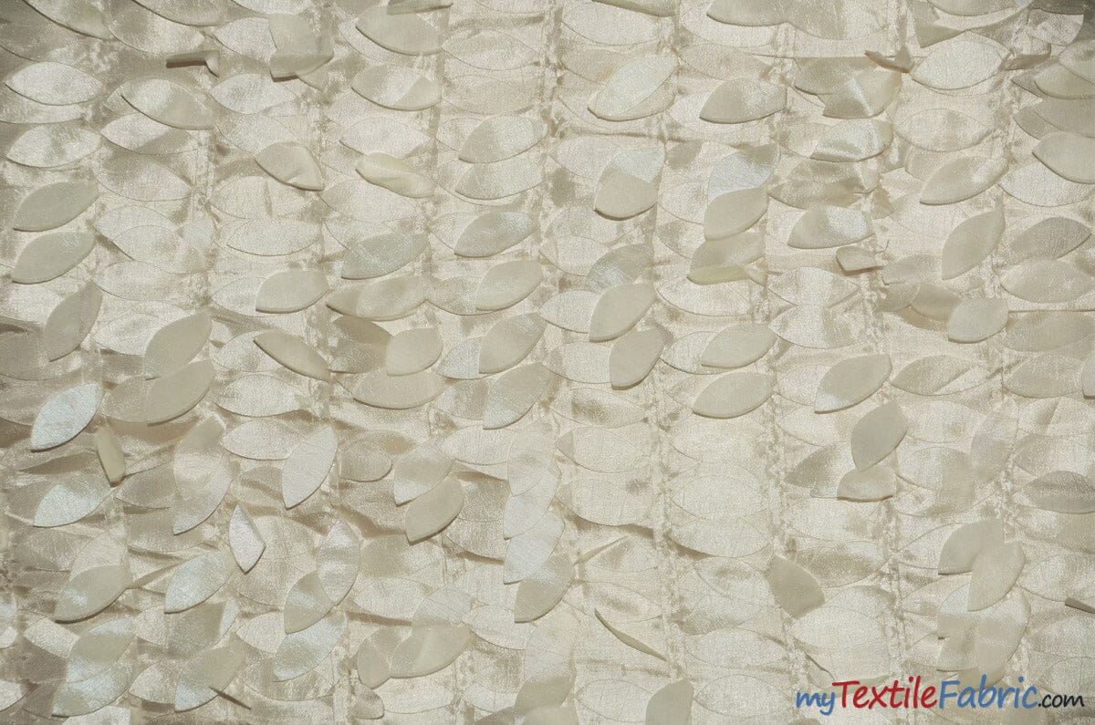 Leaf Taffeta | Hanging Leaf Taffeta | 57" Wide | Multiple Colors Available | Fabric mytextilefabric Yards Ivory 