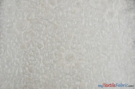 Wedding Bliss Fabric | 3d Floral Chiffon Fabric | Floral Chiffon Embroidery | 52" Wide | 4 Colors | Fabric mytextilefabric Yards Ivory 