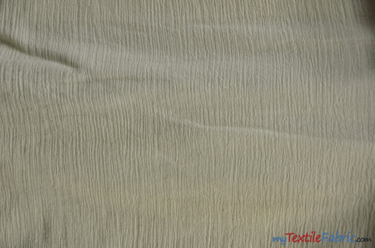 Soft Cotton Fabric- Ivory crinkle cotton fabric - Super soft on