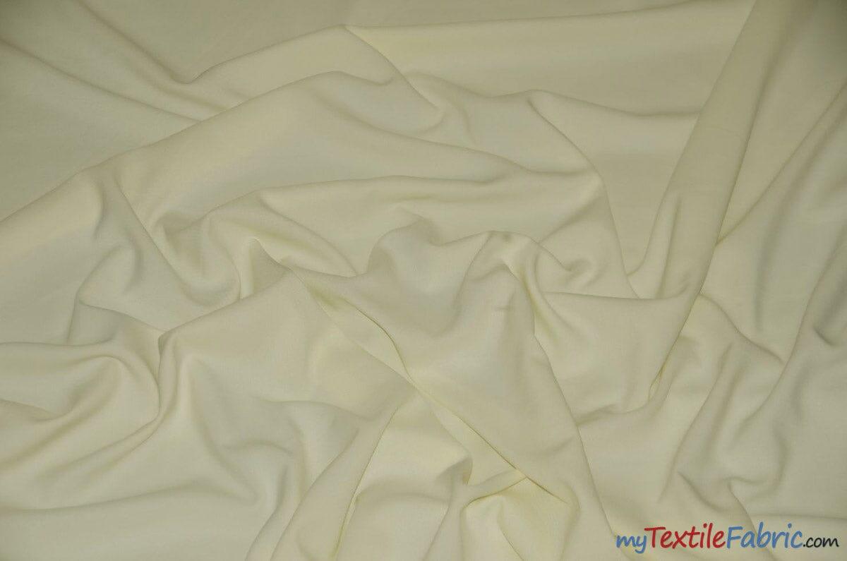 60" Wide Polyester Fabric Sample Swatches | Visa Polyester Poplin Sample Swatches | Basic Polyester for Tablecloths, Drapery, and Curtains | Fabric mytextilefabric Sample Swatches Ivory 