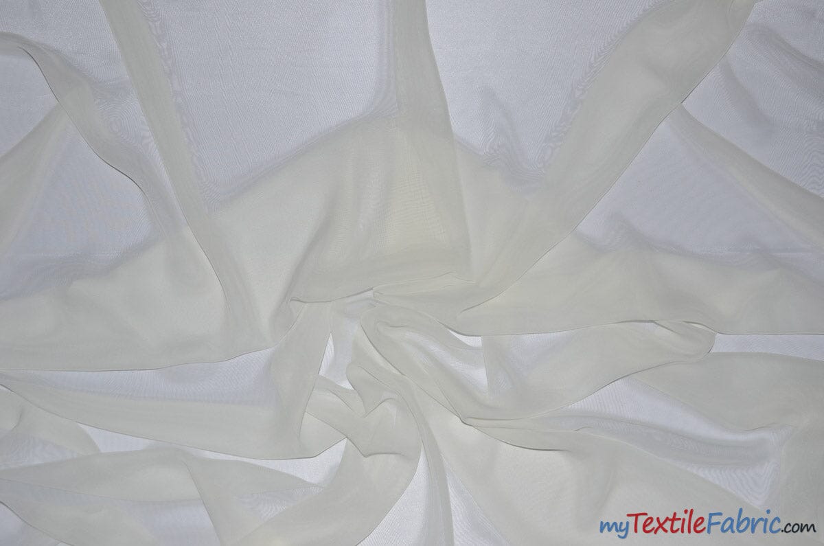 Pure White Extremely Thin & Light Chiffon Sheer Fabric - OneYard