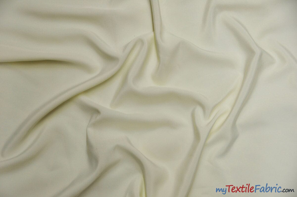 Peachskin Fabric | Polyester Peach Skin Fabric | 60" Wide | Suiting, Garments, Uniforms, Apparel | Fabric mytextilefabric Yards Ivory 
