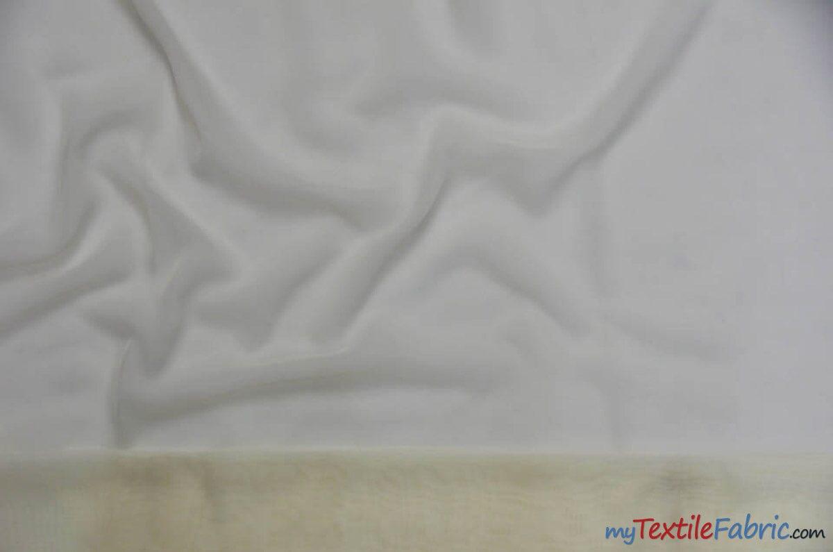 Double Georgette Fabric | 100% Polyester | 60" Wide | Multiple Colors | Poly Georgette Fabric | Fabric mytextilefabric Yards Ivory 