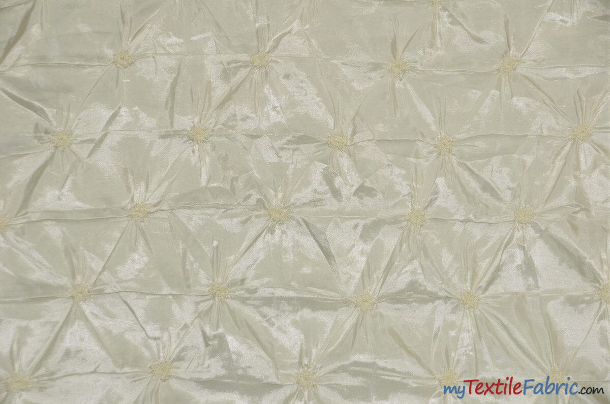 Pinwheel Taffeta Fabric | Button Taffeta Fabric | 48" Wide | Multiple Colors | Fabric mytextilefabric Yards Ivory 