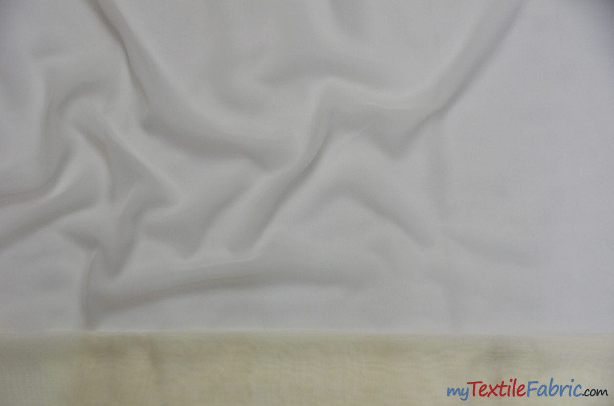 Chiffon Fabric | Super Soft & Flowy | 60" Wide | Sample Swatch | Fabric mytextilefabric Sample Swatches Ivory 