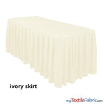 Load image into Gallery viewer, Polyester Table Skirt Fabric | Shirred Table Skirts | 29&quot; x 13.5Ft | Sold By Piece or Wholesale Box | Fabric mytextilefabric By Piece Ivory 
