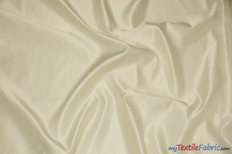 Stretch Matte Satin Peau de Soie Fabric | 60" Wide | Stretch Duchess Satin | Stretch Dull Lamour Satin for Bridal, Wedding, Costumes, Bridesmaid Dress Fabric mytextilefabric Yards Ivory 