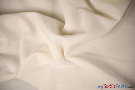 Scuba Double Knit Fabric | Basic Wrinkle Free Polyester Fabric with Mechanical Stretch | 60" Wide | Multiple Colors | Poly Knit Fabric | Fabric mytextilefabric Yards Ivory 