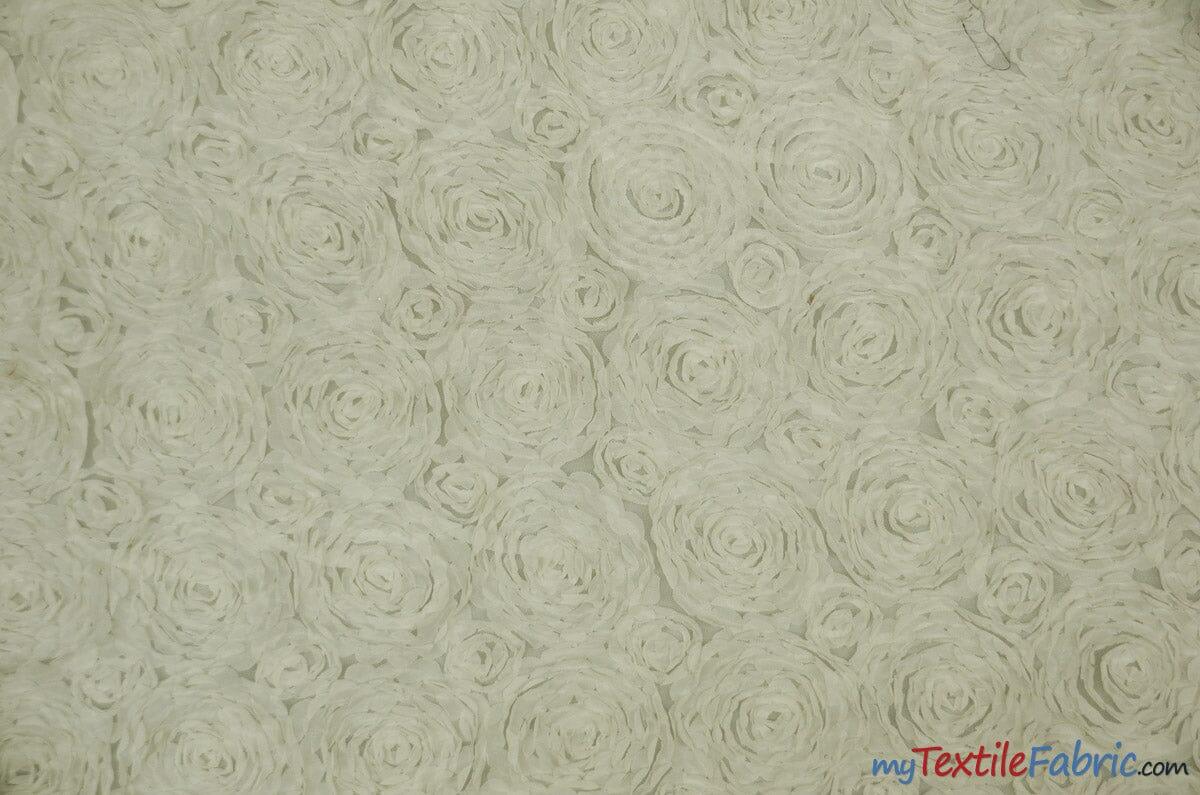 Wedding Floral Chiffon Fabric | 3d Floral Chiffon Fabric | Floral Chiffon Embroidery | 52" Wide | 4 Colors | Fabric mytextilefabric Yards Ivory 