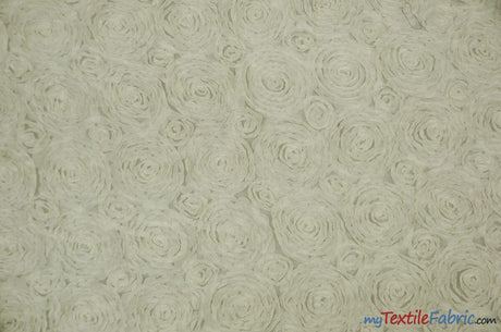 Wedding Floral Chiffon Fabric | 3d Floral Chiffon Fabric | Floral Chiffon Embroidery | 52" Wide | 4 Colors | Fabric mytextilefabric Yards Ivory 