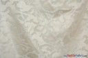 Vineyard Scarlet Jacquard | Vineyard Scarlet Brocade | 60" Wide | Drapery, Curtains, Tablecloth, Costume | Multiple Colors | Fabric mytextilefabric Yards Ivory 