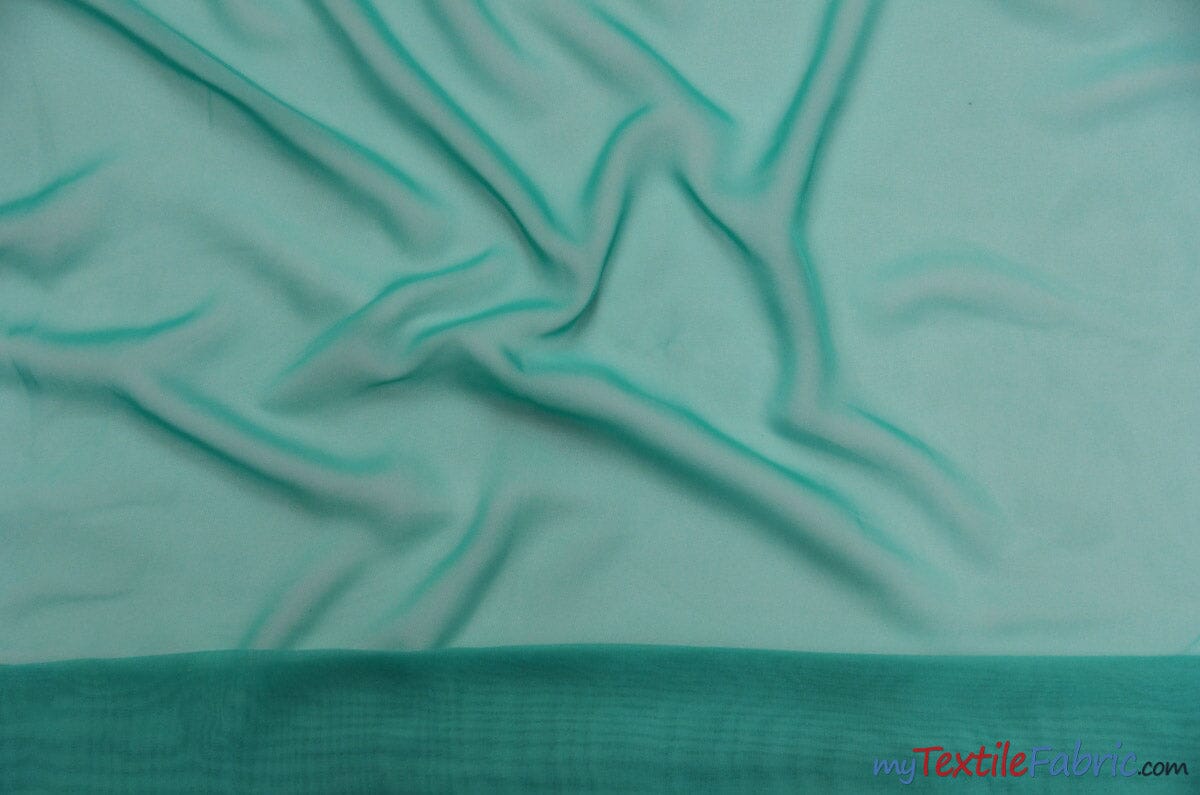 Chiffon Fabric | Super Soft & Flowy | 60" Wide | Sample Swatch | Fabric mytextilefabric Sample Swatches Jade 