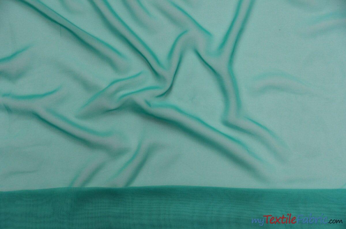 Chiffon Fabric | Super Soft & Flowy | 60" Wide | By the Continuous Yard | Multiple Colors | Fabric mytextilefabric Yards Jade 