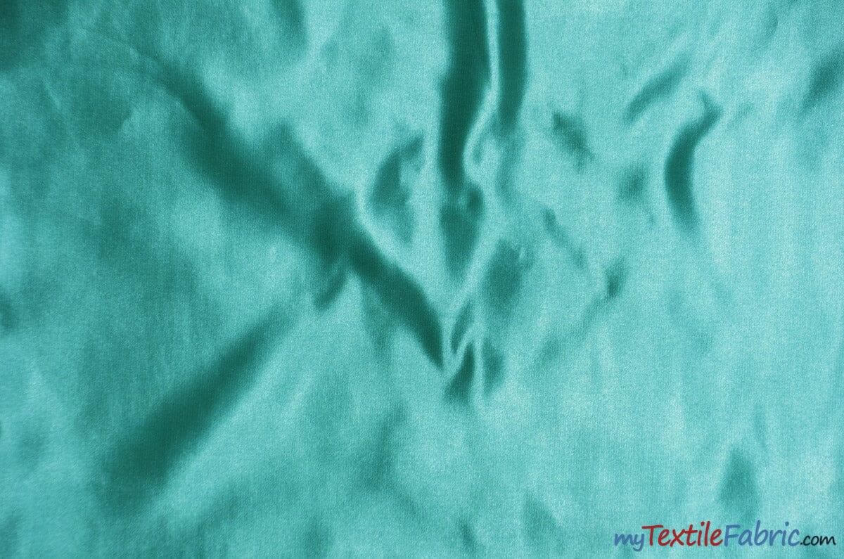 Bridal Satin Fabric | Shiny Bridal Satin | 60" Wide | Multiple Colors | Continuous Yards | Fabric mytextilefabric Yards Jade 