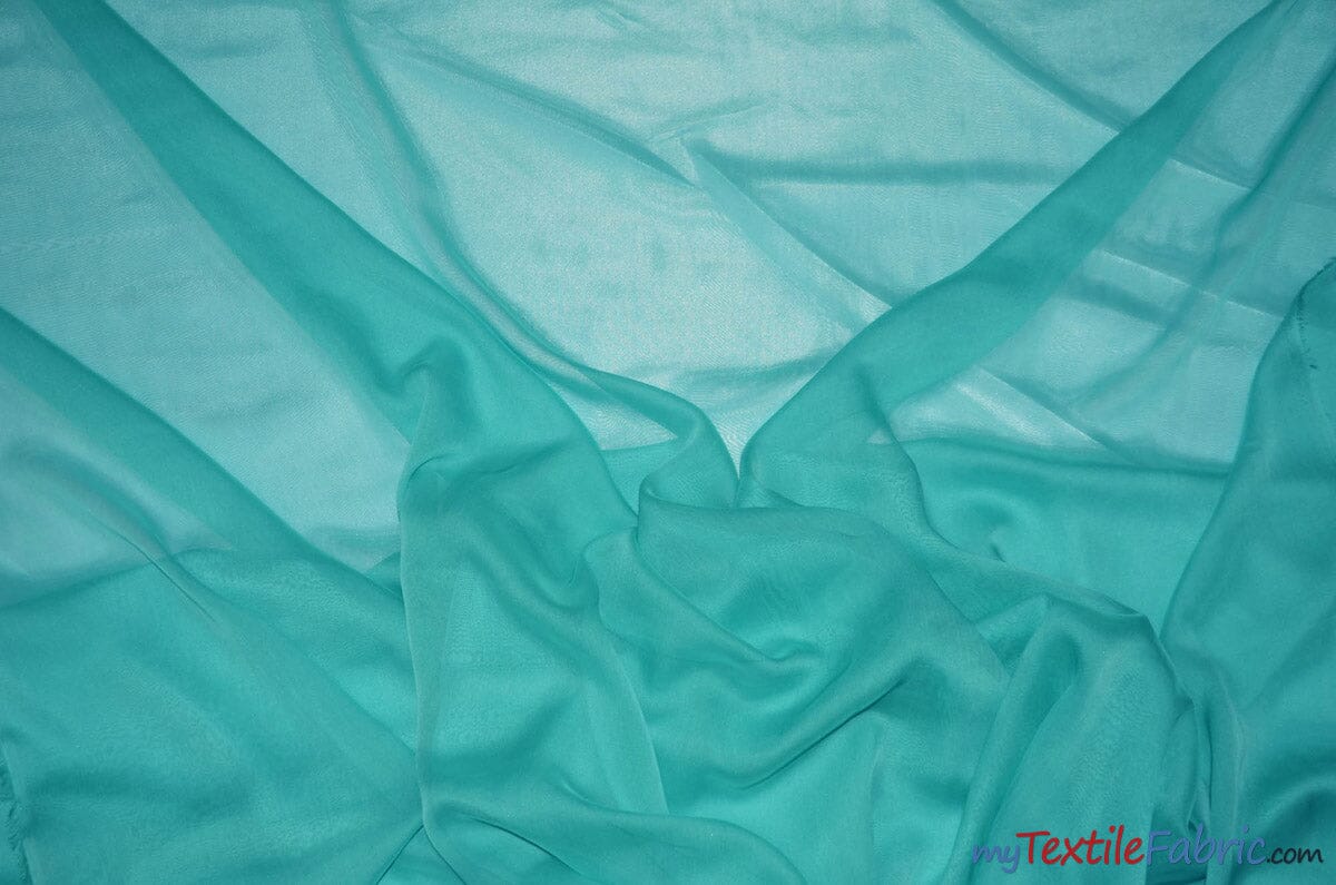 Two Tone Chiffon Fabric | Iridescent Chiffon Fabric | 60" Wide | Clean Edge | Multiple Colors | Wholesale Bolt | Fabric mytextilefabric Bolts Jade 