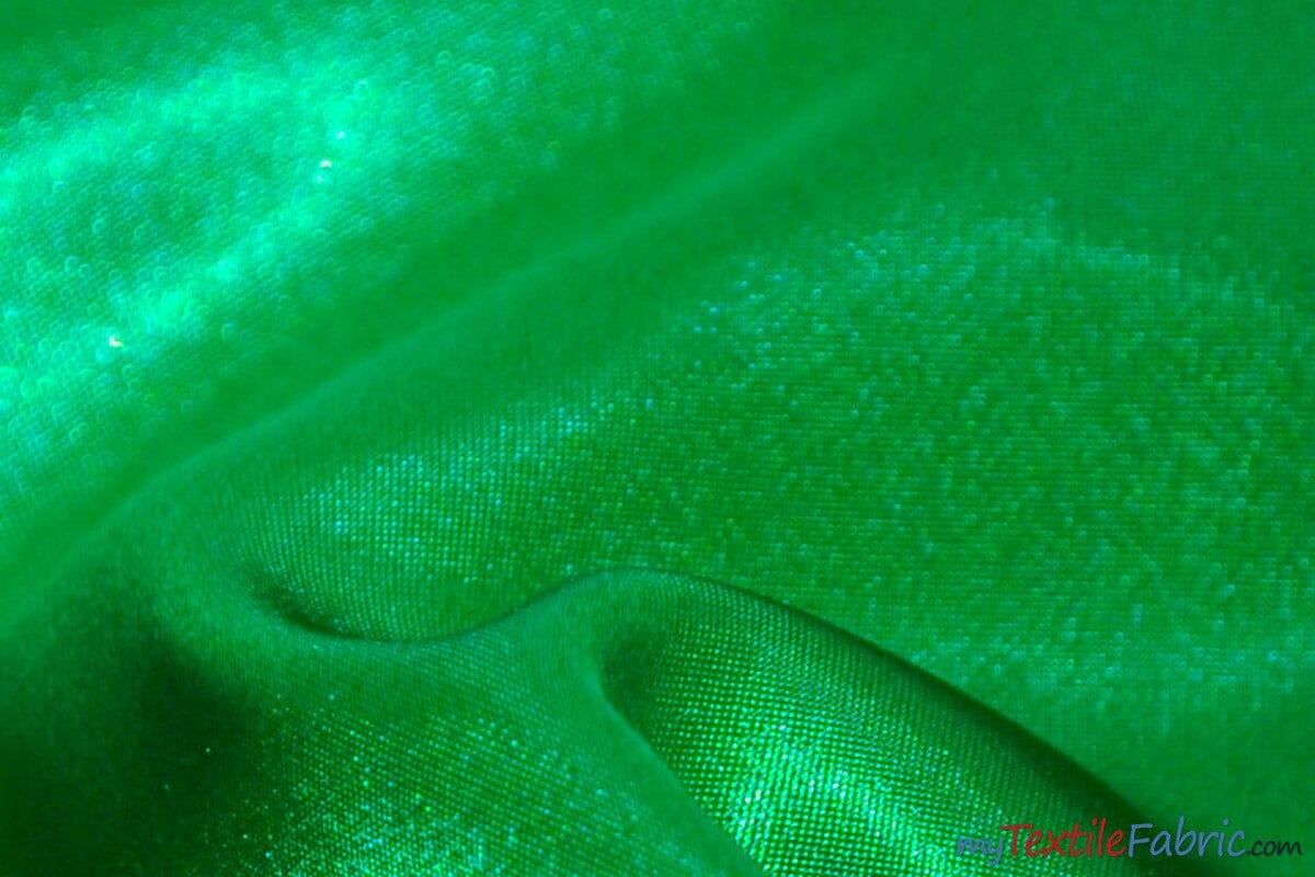 Bridal Satin Fabric | Shiny Bridal Satin | 60" Wide | Multiple Colors | Continuous Yards | Fabric mytextilefabric Yards Kelly Green 