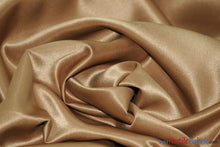 Load image into Gallery viewer, L&#39;Amour Satin Fabric | Polyester Matte Satin | Peau De Soie | 60&quot; Wide | Sample Swatch | Wedding Dress, Tablecloth, Multiple Colors | Fabric mytextilefabric Sample Swatches Khaki 
