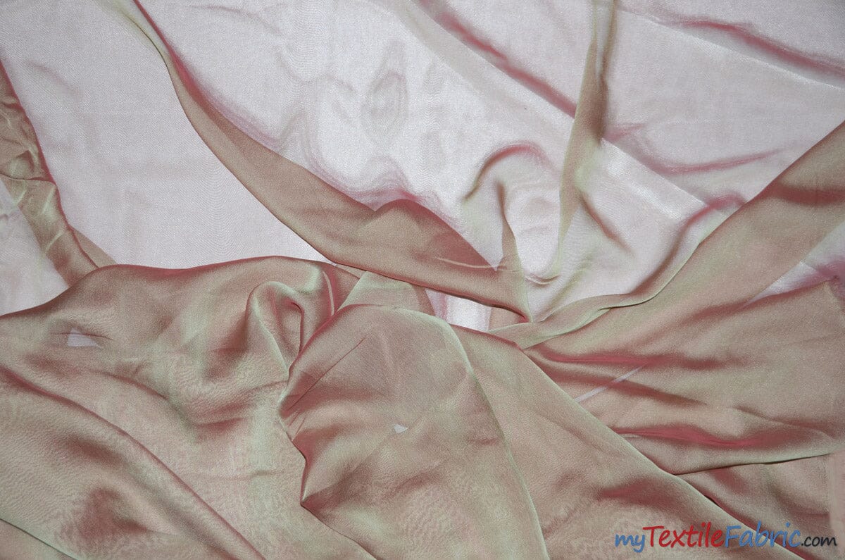 Two Tone Chiffon Fabric | Iridescent Chiffon Fabric | 60" Wide | Clean Edge | Multiple Colors | Wholesale Bolt | Fabric mytextilefabric Bolts Kiwi 