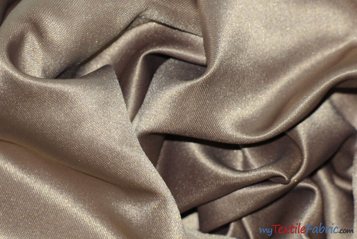 L'Amour Satin Fabric | Polyester Matte Satin | Peau De Soie | 60" Wide | Wholesale Bolt | Wedding Dress, Tablecloth, Multiple Colors | Fabric mytextilefabric Bolts Latte 