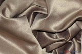 L'Amour Satin Fabric | Polyester Matte Satin | Peau De Soie | 60" Wide | Wholesale Bolt | Wedding Dress, Tablecloth, Multiple Colors | Fabric mytextilefabric Bolts Latte 