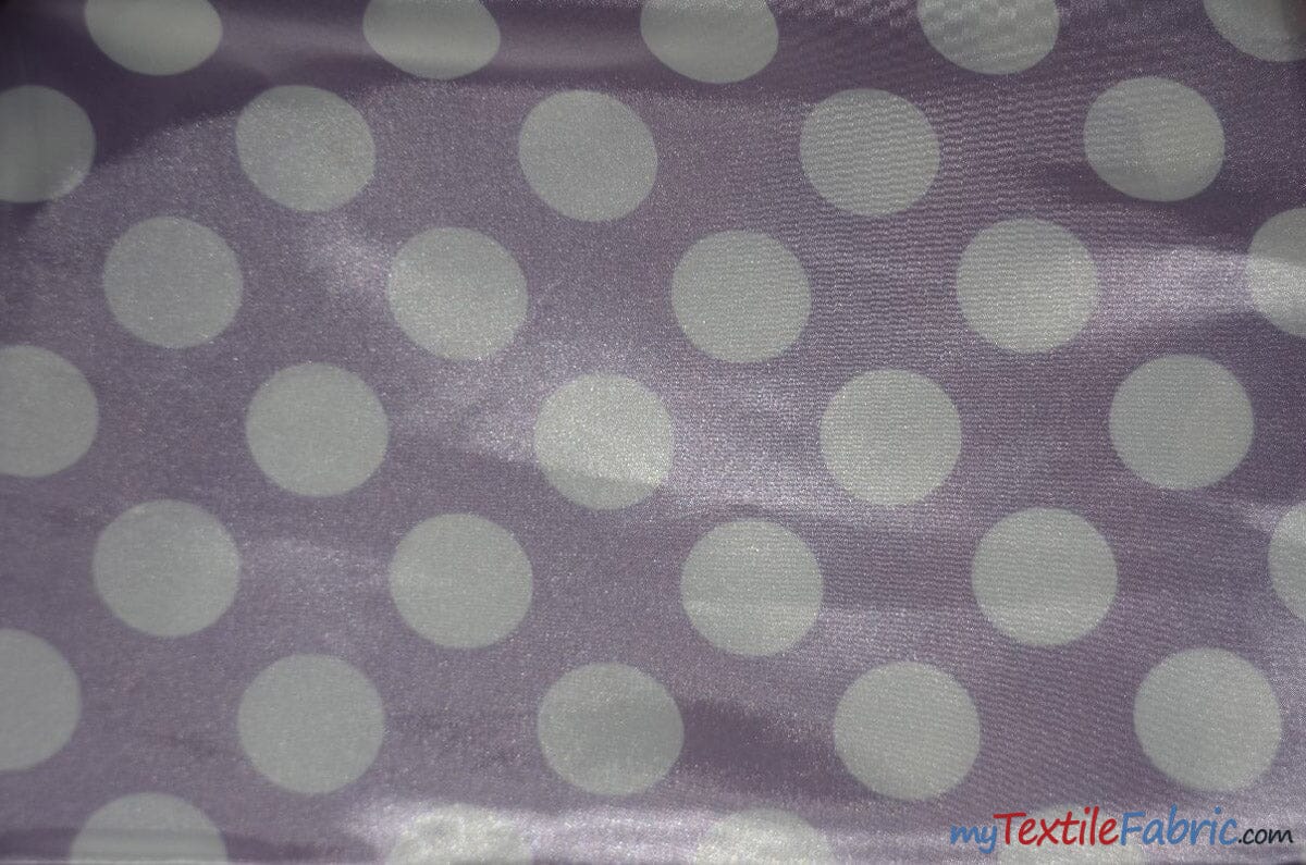Polka Dot Satin | Soft Satin Polka Dot Charmeuse Fabric | 60" Wide | Fabric mytextilefabric Yards Lavender Polka Dot 