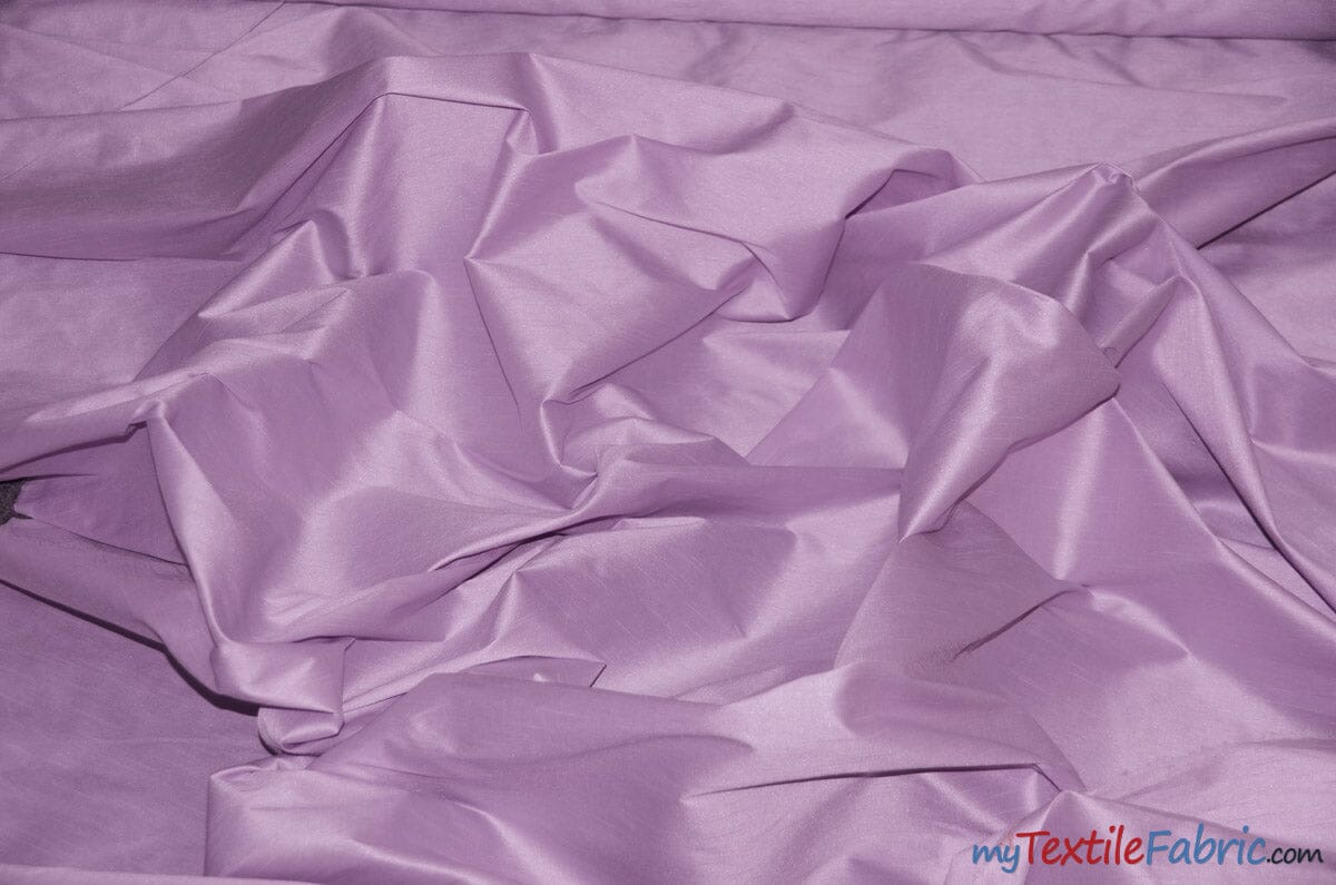 Polyester Silk Fabric | Faux Silk | Polyester Dupioni Fabric | Sample Swatch | 54" Wide | Multiple Colors | Fabric mytextilefabric Sample Swatches Lavender 