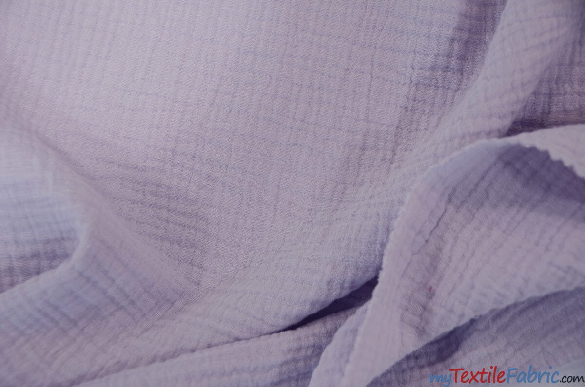 Double Layer Cotton Gauze Fabric | Soft Double Layer Muslin | 48" Wide | Double Cotton Gauze Fabric | Fabric mytextilefabric Yards Lavender 