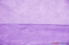 Load image into Gallery viewer, Sparkle Organza Fabric | Glitter Beads on Organza Fabric | 58&quot; Wide | Fabric mytextilefabric Yards Lavender 