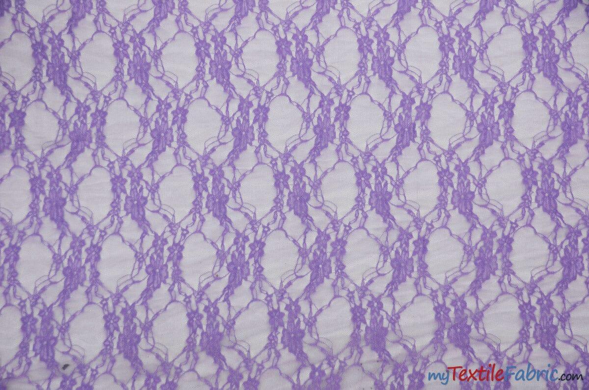 Very Soft Lingerie Stretch Lace | Giselle Floral Lace | Vintage Stretch Lace | 60" Wide | Multiple Colors | Lingerie Lace | Fabric mytextilefabric Yards Lavender 