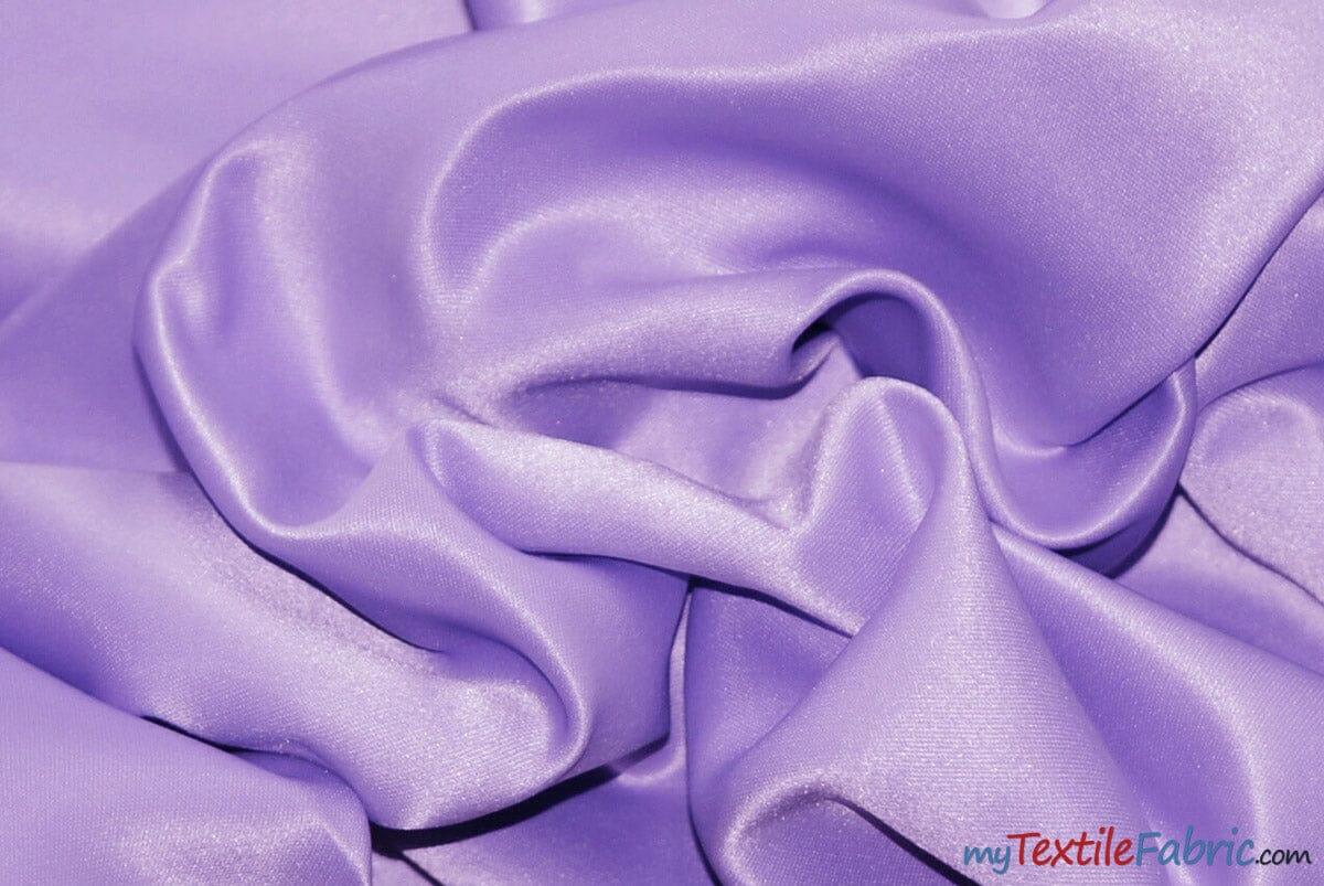 L'Amour Satin Fabric | Polyester Matte Satin | Peau De Soie | 60" Wide | Continuous Yards | Wedding Dress, Tablecloth, Multiple Colors | Fabric mytextilefabric Yards Lavender 