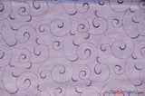 Swirl Organza Fabric | Embroidered Swirl Sheer | 54" Wide | Multiple Colors | Fabric mytextilefabric Yards Lavender 