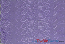 Load image into Gallery viewer, Polyester Cotton Eyelet Embroidery | One Side Scallop | 45&quot; Wide | Multiple Colors | Fabric mytextilefabric Yards Lavender 